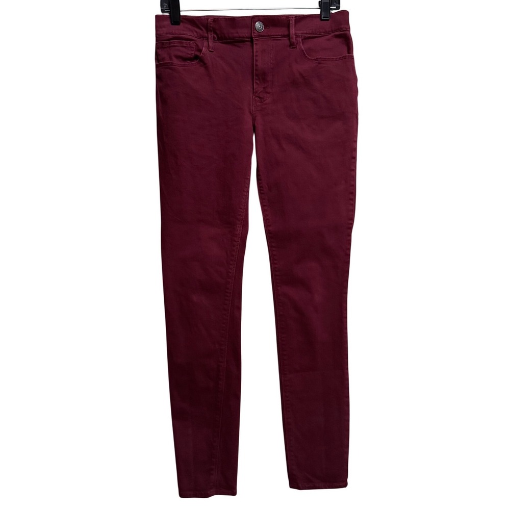 Express Women Legging‎ Jegging Mid Rise Burgundy Stretchy Denim Pants 6R Moody